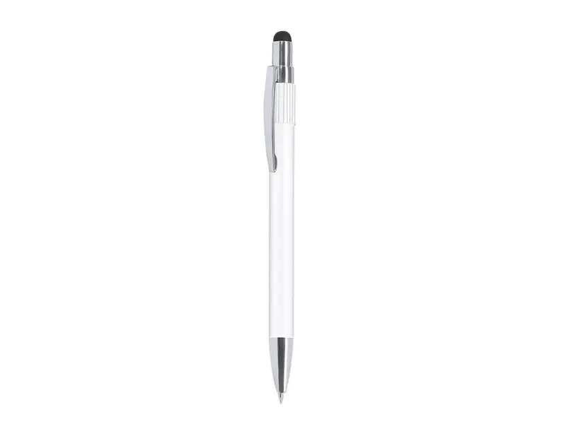 Bolígrafo puntero de aluminio reciclado Turet con spinner en blanco de aluminio reciclado, vista frontal