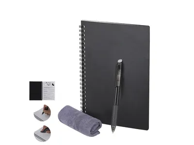 Libreta Gratox con bolígrafo borrable y paño personalizable