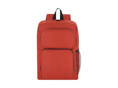 Mochila de RPET Lanwich 600D dos bolsillos frontales malla personalizable