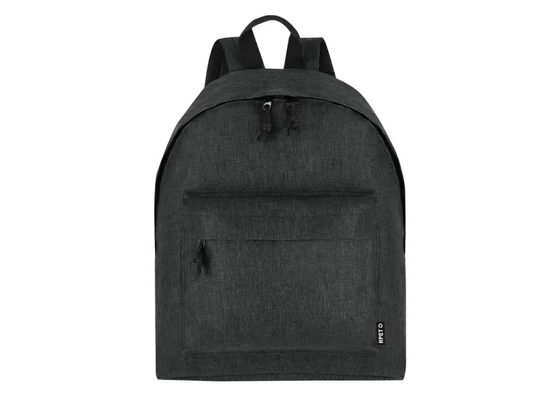 Mochila de RPET Donic 300D jaspeada en negro de poliéster 300D RPET, vista frontal