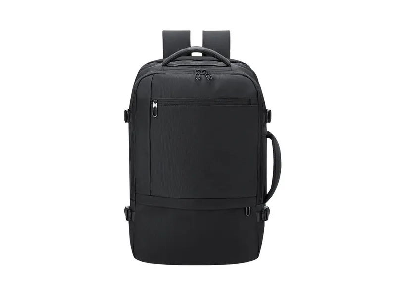 Mochila expandible de viaje PU Forin 17 pulgadas USB en negro de PU, vista frontal