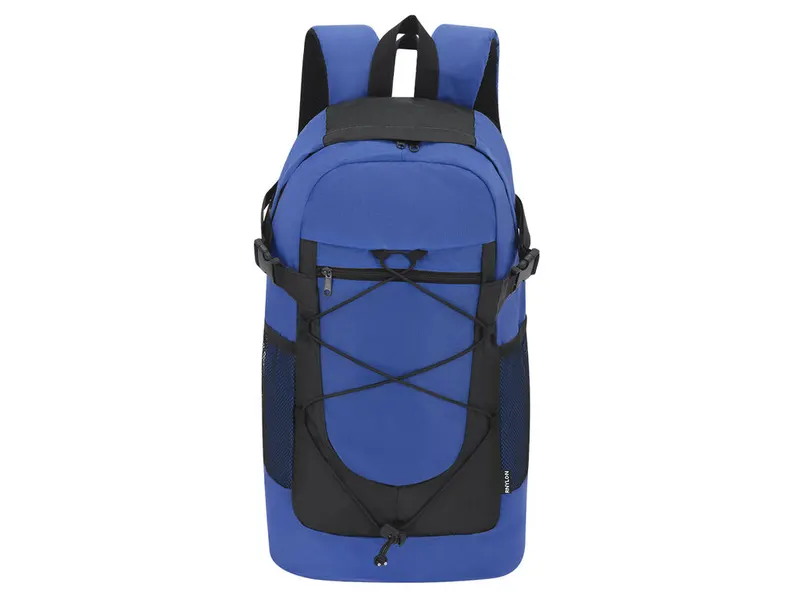Mochila de nylon reciclado Zaroc ripstop cuerda elástica en azul de nylon reciclado 210D/ ripstop, vista frontal