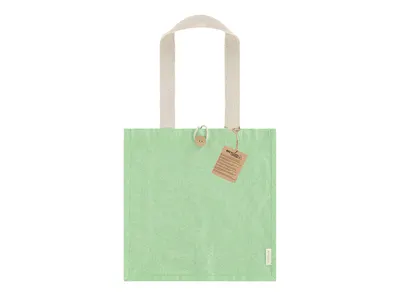 Bolsa de algodón reciclado Brotax 300 g con botón madera personalizable