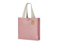 Bolsa de algodón reciclado Brotax 300 g con botón madera de algodón reciclado/ poliéster RPET 300 g/ m2, vista lateral