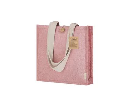 Bolsa algodón reciclado 300 g con botón madera personalizable