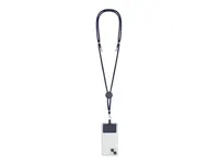 Lanyard de poliéster Zaret con soporte para móvil de poliéster/ ABS, vista lateral