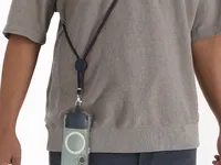 Lanyard de poliéster Zaret con soporte para móvil de poliéster/ ABS, detalle 3
