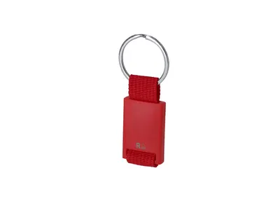 Llavero de ABS reciclado con cinta de poliéster personalizable