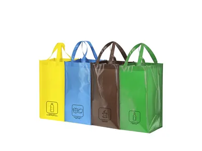 Set Kunar 125 g de 4 bolsas de reciclaje non woven laminado personalizable