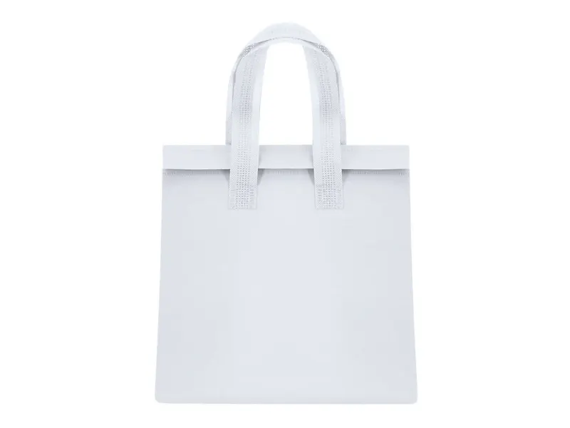 Bolsa nevera non woven laminado Luzan 6 l con velcro en blanco de non-Woven laminado/ aluminio, vista frontal