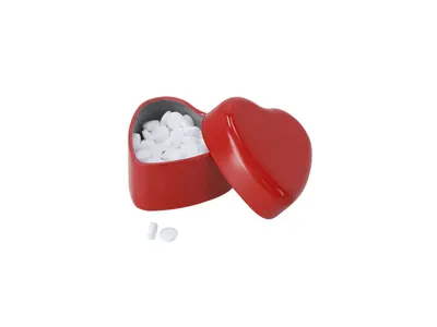 Caramelos de menta Toruco 20 g en caja de corazón personalizable
