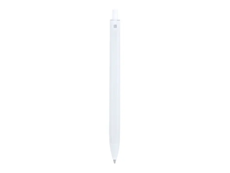 Bolígrafo de ABS Maron pulsador cuerpo plano en blanco, vista frontal