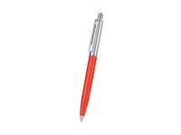 Bolígrafo metalizado pulsador punta retráctil Jarnor de acero inox, vista lateral