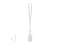 Identificador lanyard extensible Berbom con portatarjetas de poliéster/ ABS, vista frontal