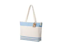 Bolsa de algodón reciclado Tanor 300 g a rayas de algodón reciclado/ poliéster RPET 300 g/ m2, detalle 2