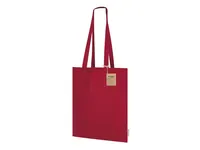 Bolsa de algodón reciclado Tayon 140 g asas 70 cm de algodón reciclado/ poliéster RPET 140 g/ m2, vista lateral