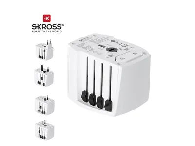 Adaptador de viaje universal con USB y tipo C personalizable