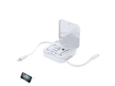Set de cable retráctil Darmox 100 W con soporte de móvil personalizable