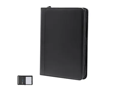 Carpeta de PU reciclado Wonar con cremallera y bloc personalizable