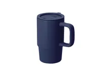 Taza de cerámica Ronsyn 430 ml con tapa deslizante de cerámica, vista frontal