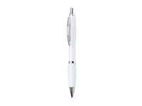 Bolígrafo de ABS Pazan pulsador tinta negra clip plateado, vista frontal