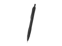 Bolígrafo de ABS Rorin pulsador empuñadura goma tinta negra, vista lateral