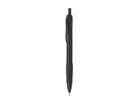 Bolígrafo de ABS Rorin pulsador empuñadura goma tinta negra, vista frontal