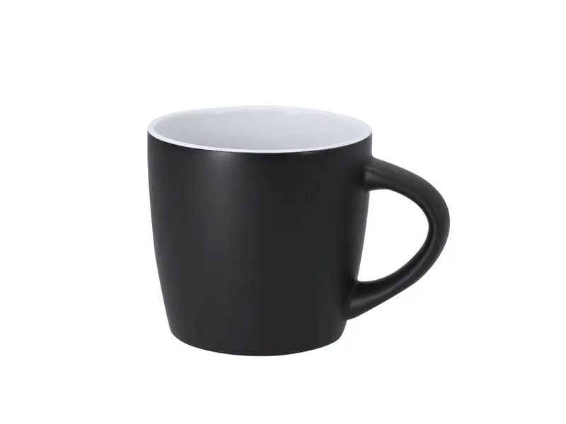 Taza de cerámica mate Bibarsi 350 ml interior de color en blanco de cerámica, vista frontal