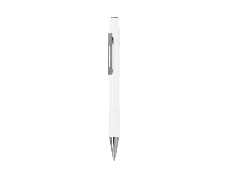 Bolígrafo de aluminio reciclado mate Napiro empuñadura ABS en blanco de aluminio reciclado, vista frontal