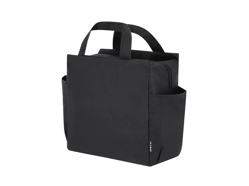 Bolsa nevera de RPET Destrek 600D 8 l acolchada en negro de poliéster 600D RPET/ aluminio, vista frontal