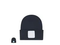 Gorro de punto Tigar con parche frontal para sublimar de acrílico, vista frontal