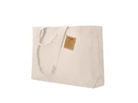 Bolsa de algodón reciclado Tremul 220 g con fuelle de algodón reciclado/ poliéster RPET 220 g/ m2, vista lateral
