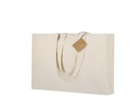Bolsa de algodón reciclado Tremul 220 g con fuelle de algodón reciclado/ poliéster RPET 220 g/ m2, vista frontal