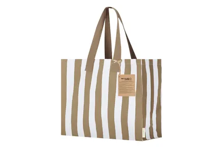Bolsa de algodón reciclado Marylis 310 g a rayas personalizable