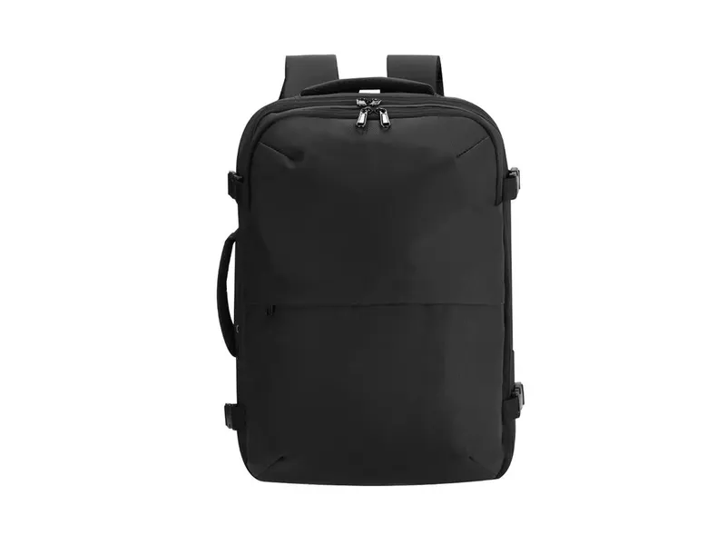 Mochila de viaje PU Garnep con bomba de vacío en negro de PU, vista frontal