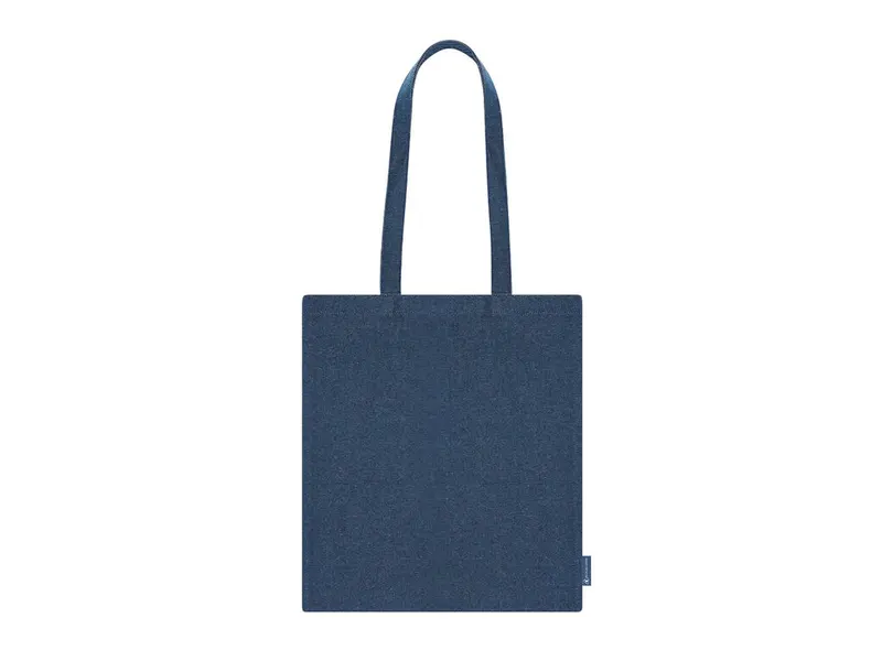 Bolsa de tejido vaquero reciclado Spinel 300 g en azul de tejido vaquero reciclado 300 g/ m2, vista frontal