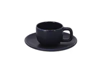 Set tazas espresso Freyat 85 ml con plato de cerámica, vista lateral