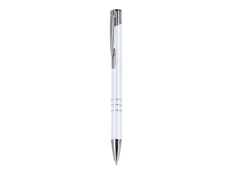 Bolígrafo de aluminio reciclado brillante Katoa pulsador en blanco de aluminio reciclado, vista frontal