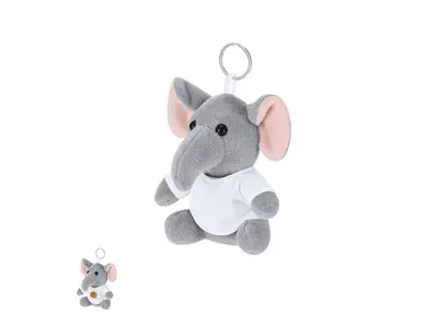Llavero elefante de peluche Gunnin con camiseta personalizable