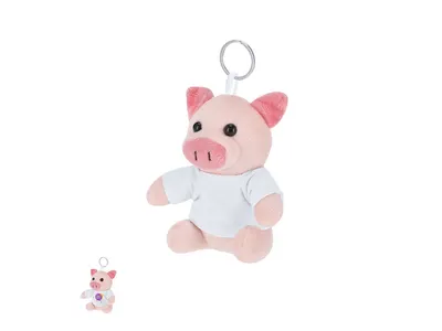 Llavero cerdito de peluche Cernil con camiseta personalizable