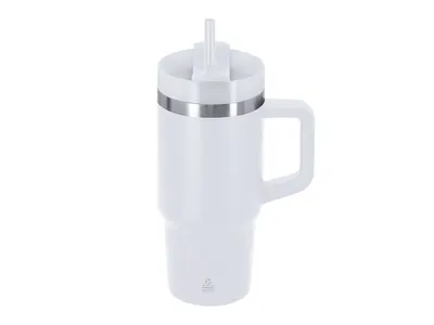 Taza térmica reciclada Gobby 450 ml con pajita personalizable