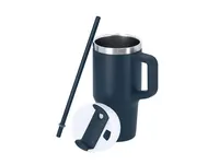 Taza térmica reciclada Gobby 450 ml con pajita de acero inox reciclado, detalle 3