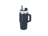 Taza térmica reciclada Gobby 450 ml con pajita de acero inox reciclado, vista frontal