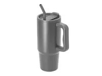 Taza térmica reciclada Yukon 900 ml con pajita de acero inox reciclado, vista lateral