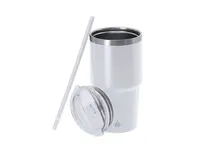Vaso térmico de acero reciclado Vinson 650 ml con pajita de acero inox reciclado, detalle 3