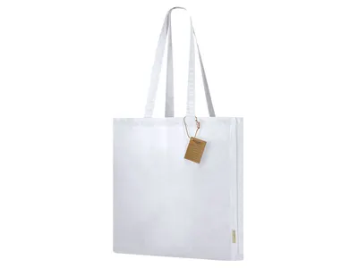 Bolsa de algodón reciclado Lovarin 140 g con fuelle y 8 kg personalizable