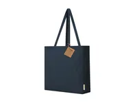 Bolsa de algodón reciclado Lovarin 140 g con fuelle y 8 kg de algodón reciclado/ poliéster RPET 140 g/ m2, vista lateral