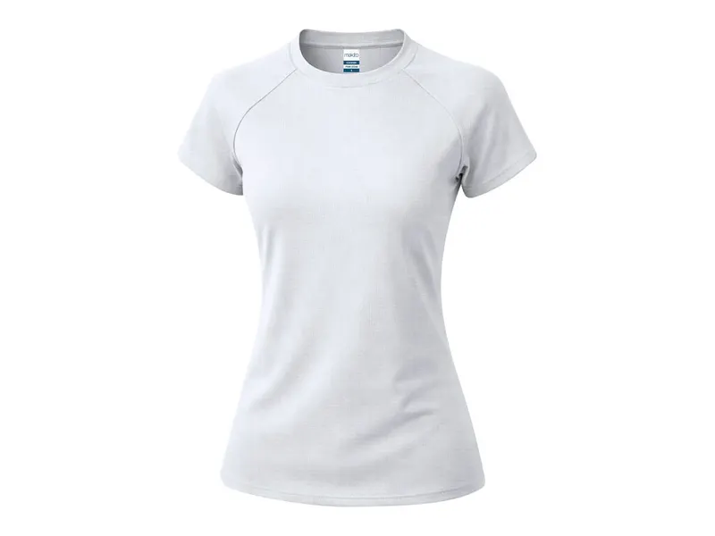 Camiseta técnica waffle Cocker 135 g mujer en blanco de 100% poliéster waffle interlock 135 g/ m2, vista frontal