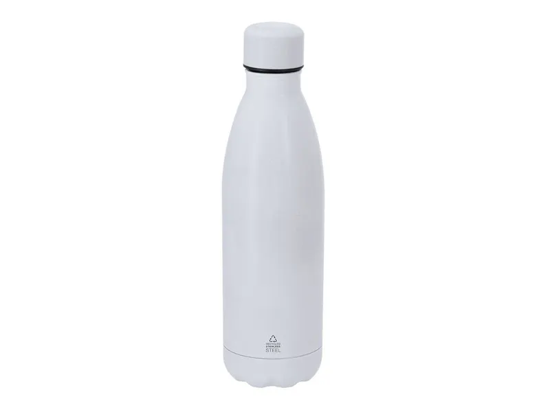 Botella térmica de acero reciclado Xharly 500 ml mate en blanco de acero inox reciclado, vista frontal