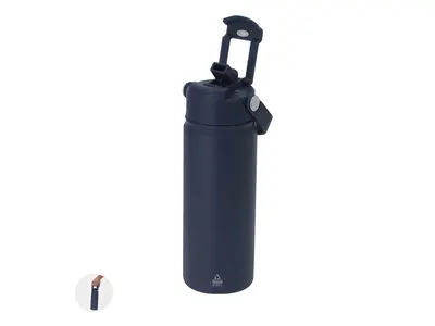 Vaso térmico de acero reciclado Alister 550 ml con pajita personalizable